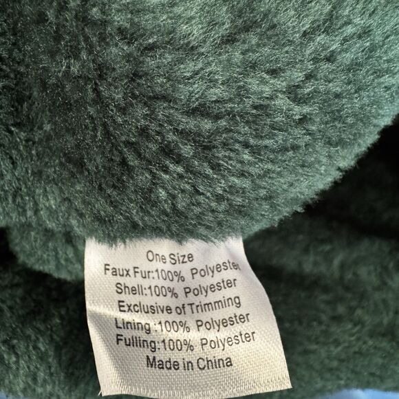 Dark Brown Faux Green Fur Trapper Faux Leather Cosplay Props Winter Hat - Picture 15 of 15